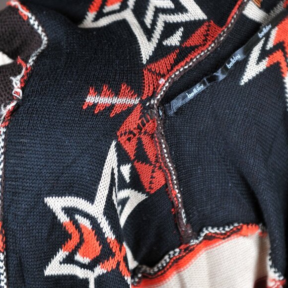 Belldini Women's Autumn Leaves Knitted Southwestern Cardigan /wHoodie  Size XL - Picture 6 of 8
